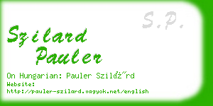 szilard pauler business card